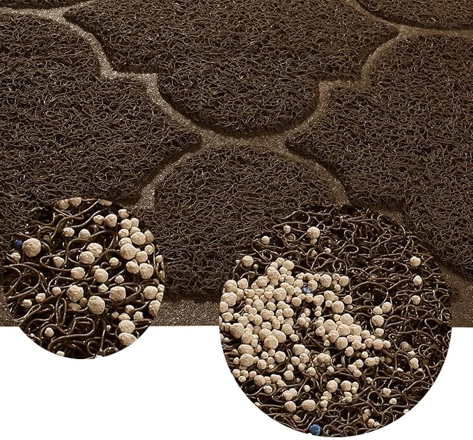 Cat Litter Mat Traps Litter from Litter Box XL Size 47"X36" Durable Trapping Rug, Non-Slip and Waterproof, Easy to Clean