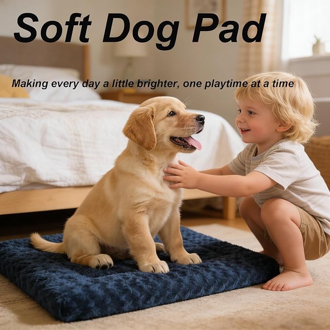 Dog Bed Mat - Durable & Cute Crate Dog Beds for Small Dogs & Cats, Comfortable Kennel Pad for Home, Crate & Travel