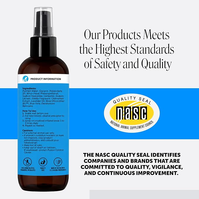 Restore + Soothe Hot Spot Spray for Dogs & Cats – Gentle Dog Skin Spray with Aloe Vera & MicroSilver BG – Soothes Itching, Hot Spots & Irritation – Dog Itch & Hot Spot Remedy for Sensitive Skin – 4oz