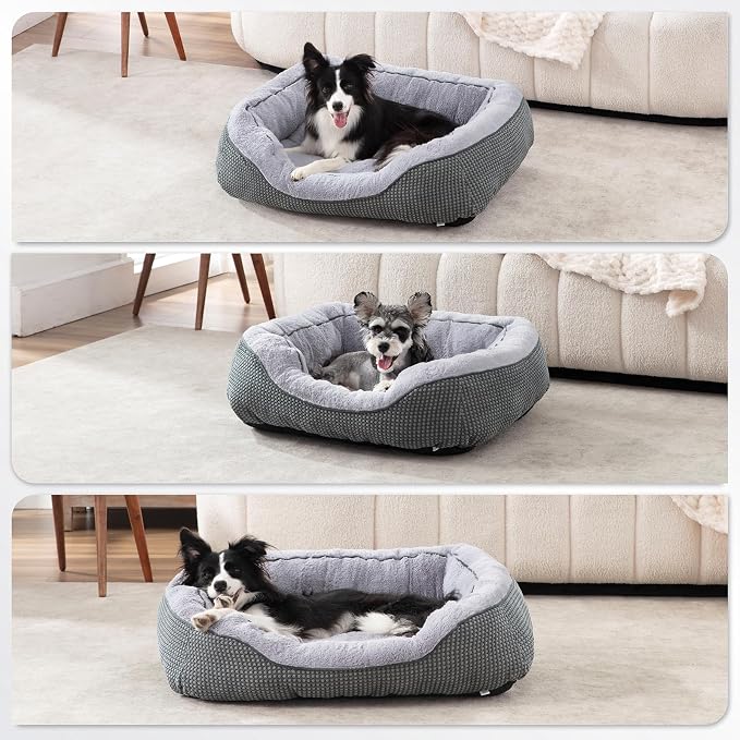 INVENHO Small Dog Bed for Small Dogs, Cat Beds for Indoor Cats Washable, Orthopedic Dog Bed, Warming Soft Calming Sleeping Puppy Bed Durable Pet Bed with Anti-Slip Bottom S(20"x19"x6")