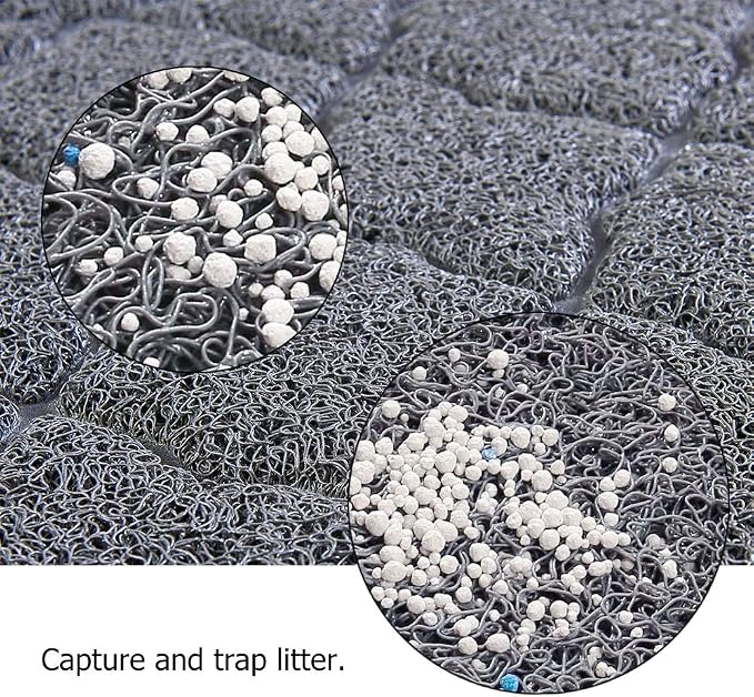 unipaws Cat Litter Trapping Mat, Litter Box Scatter Control Pad | Litter Free Floors and Urine Waterproof, Gentle on Paws, No Phthalate
