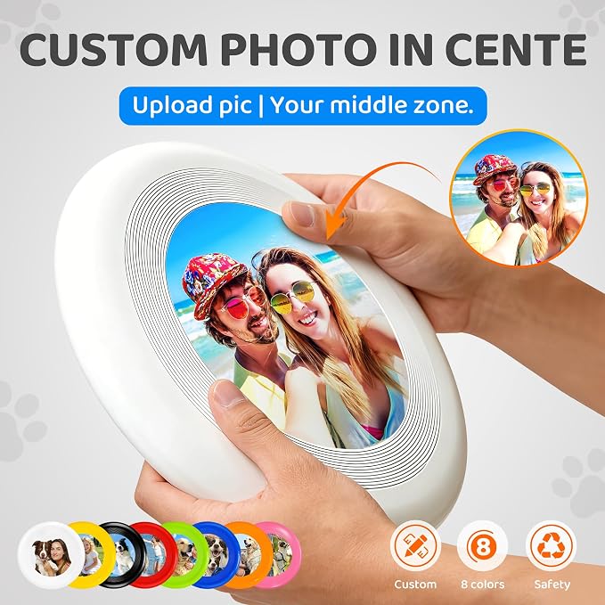 Custom 175g Professional Flying Disc for Ultimate & K9 Sports, Personalized Photo/Logo UV Printed, Durable Precision Balanced Frisbee for Competition & Dog Training - Unique Sports Gift