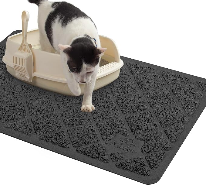 Niubya Premium Cat Litter Mat, Litter Box Mat with Non-Slip and Waterproof Backing, Litter Trapping Mat Soft on Kitty Paws and Easy to Clean, Cat Mat Traps Litter from Box