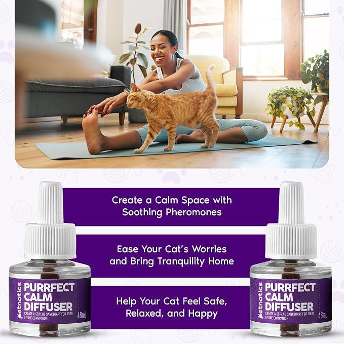 Purrfect Cat Calming Diffuser | Stress Relief for Pets | Multi Cat Calming Pheromone Diffuser | Soothing Pheromone Technology | Long-Lasting Effect for up to 30 Days
