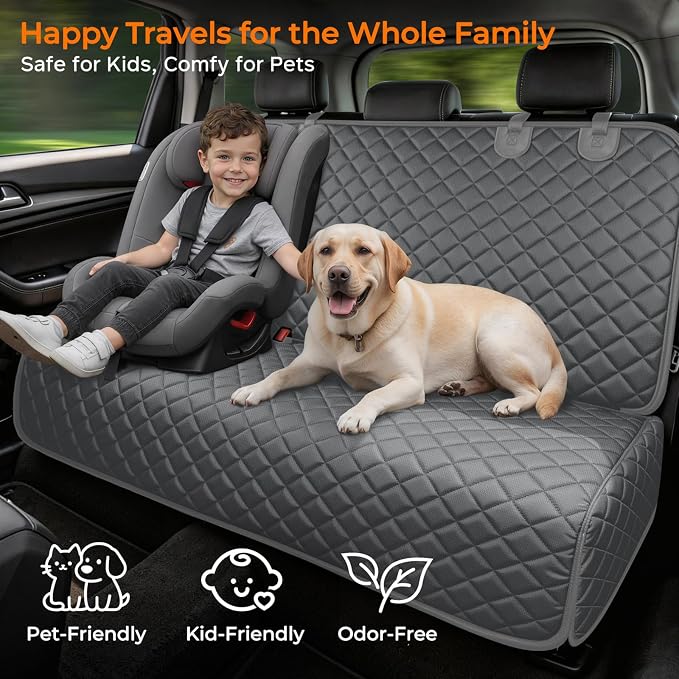 URPOWER Dog Car Seat Cover for Back Seat, Waterproof Car Seat Protector for Child Carseat & Pets, Nonslip Car Seat Covers for Large Sedans & Large SUVs
