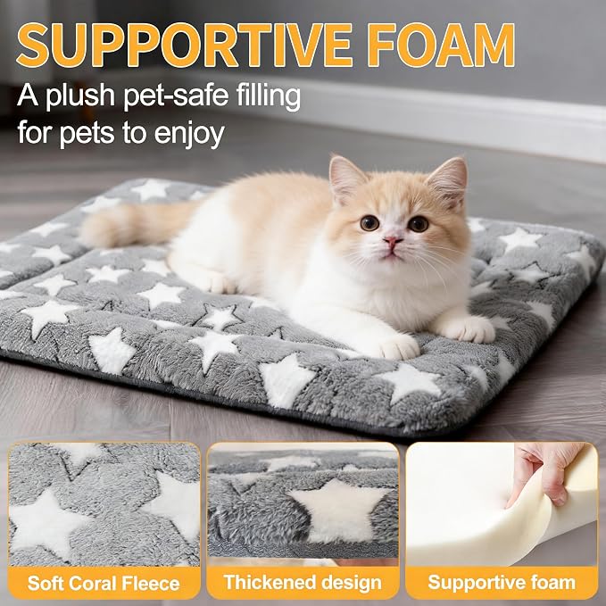Cat & Dog Bed Mat - Reversible Dog Crate Bed Mats, Soft & Breathable Kennel Pad, Durable Crate Bed for Extra Small Dogs & Cats