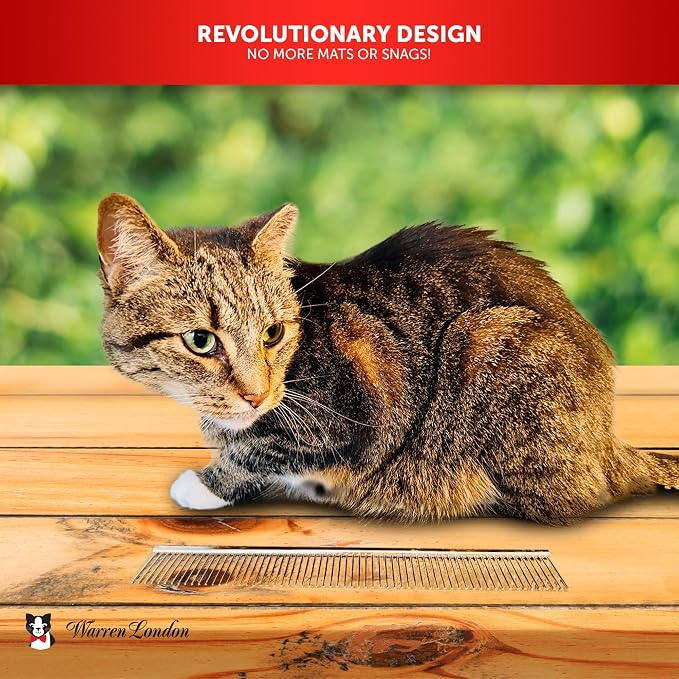Warren London Cat DeMatter Pro Max 9-Inch Copper Grooming Comb