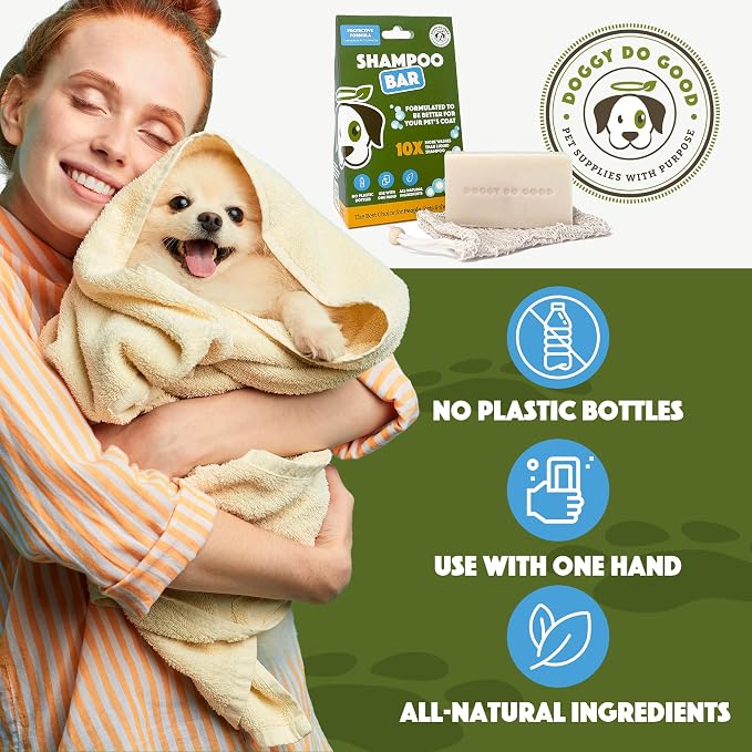 Doggy Do Good - Deshedding Dog Shampoo Bar - Geranium & Citronella, 5 Oz | Hypoallergenic Natural Cleansing Bar for Sensitive skin - Paraben-free, Organic Dog Shampoo Formula - Equals to 30 oz