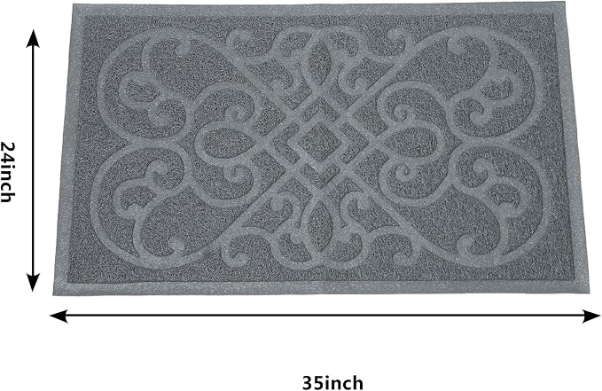 PetLike Cat Litter Box Mat, Thick Kitty Litter Trapping Mat, Durable,Waterproof &Washable with Non-Slip Backing, Soft on Kitty Paws and Easy to Clean, BPA Free