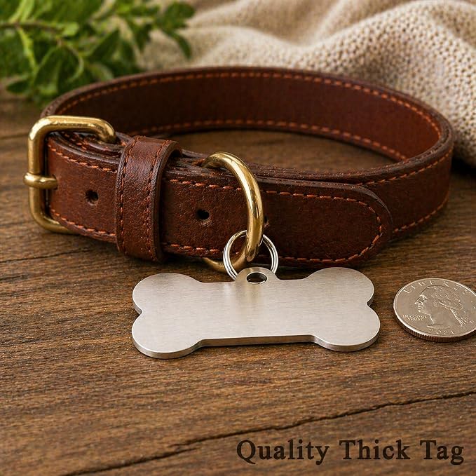 Ultra Joys Personalized Dog Tags for Pets - Durable Stainless Steel Customizable Dog Cat ID Tags - Dog Tags for Safety Optional Engraved on Both Sides - Custom Your Own