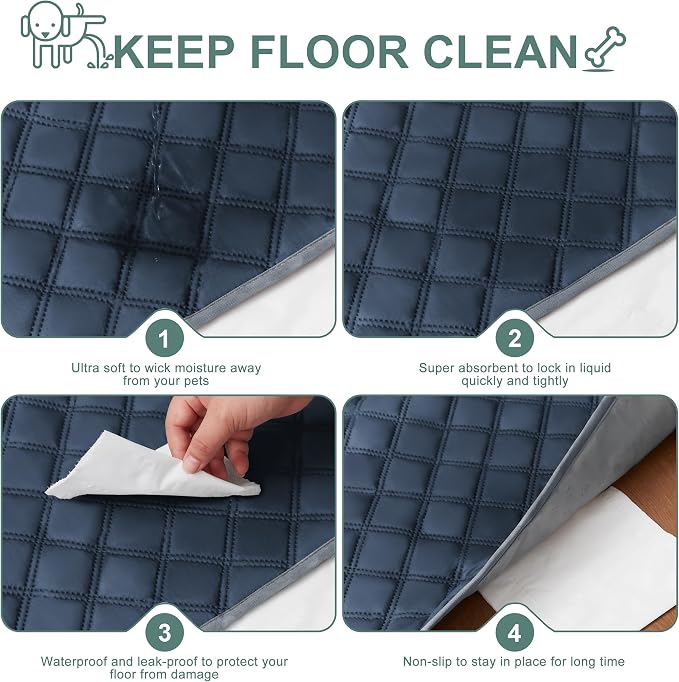 Eterish Reusable Washable Pee Pads for Dogs Large/Extra Large 36'' x 41'' 2 Pack, Absorbent Pet Puppy Dog Training Pads Non-Slip, Waterproof Whelping Potty Pads for Dogs Leak-Proof