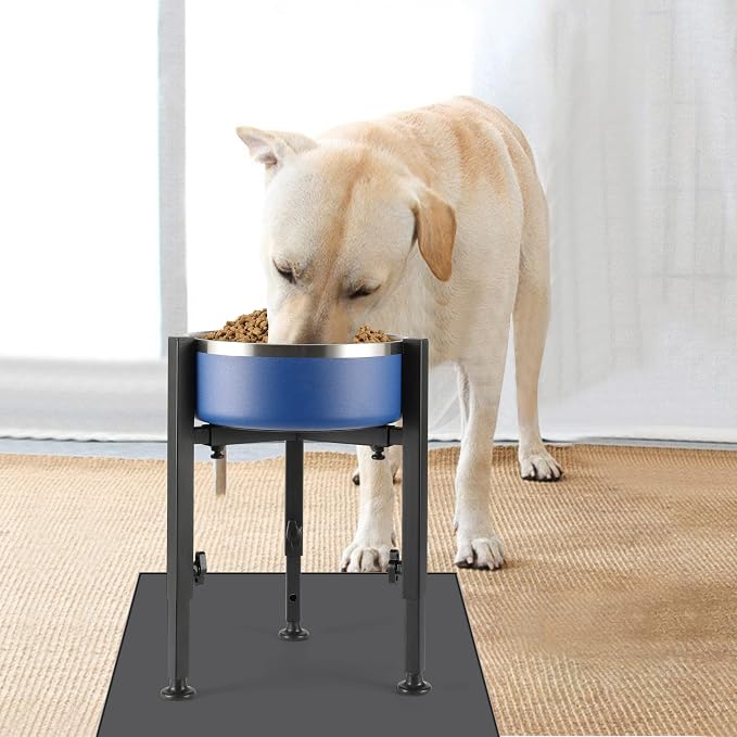 PROERR Single Dog Bowl Stand,Tall Dog Food Stand Adjustable Wide 7-11" Heights 14.5",Metal Elevated PET Bowl Holder Raised Water Feeder for Medium,Large Dog(Bowl Not Included)