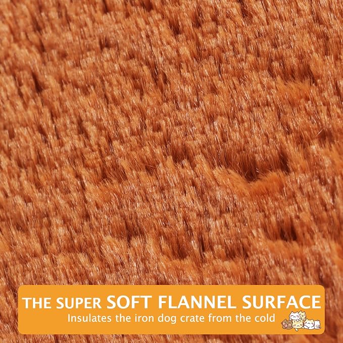 Reversible Dog Bed Mat with Plush and Corn Velvet,Soft Warm Pet Cushion, Dual Purpose Washable Sleeping Mattress Bed for Small Medium Large Dog and Cat XB004 (42"x28", Orange)