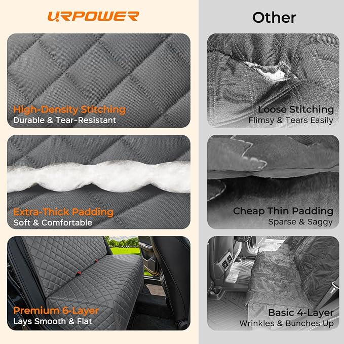 URPOWER Dog Car Seat Cover for Back Seat, Waterproof Car Seat Protector for Child Carseat & Pets, Nonslip Car Seat Covers for Large Sedans & Large SUVs