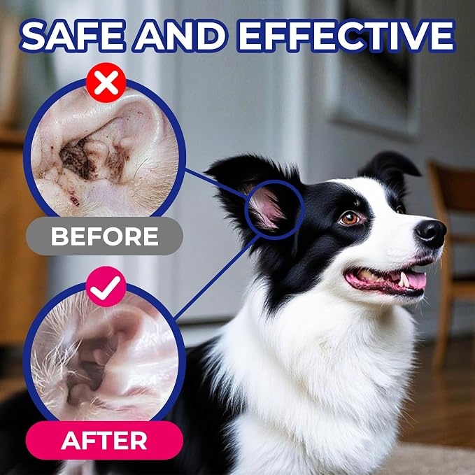 Wellix 120ml Ear Cleaner for Dog & Cat, Plant-Based Ear Drops for Dogs | Ear Wash for Itch Relief & Soothing Inflammation | Non-irritating Ear Infection Treatment | Ear Wax & Odor Removal Ear Flush