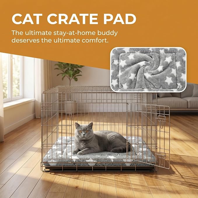 Cat & Dog Bed Mat - Reversible Dog Crate Bed Mats, Soft & Breathable Kennel Pad, Durable Crate Bed for Extra Small Dogs & Cats
