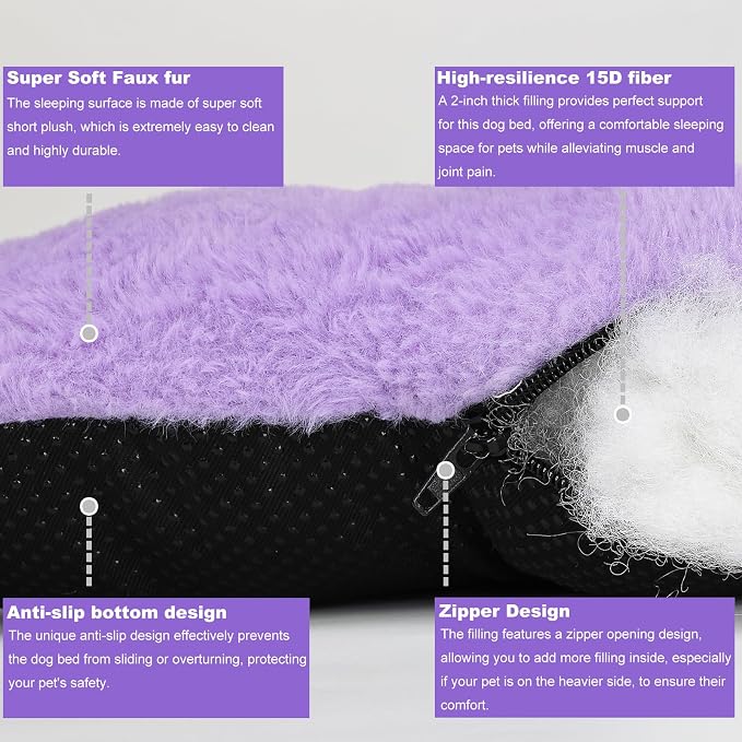 Crate Pad for Medium Dogs - Washable Pet Kennel Pad Fits 30-Inch Crate - Ultra Soft Flat Bed Mat, Cozy Sleeping, Anti-Slip, Grey, 30 x 19
