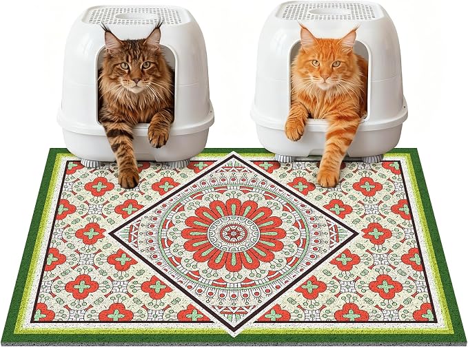 Jumbo Cat Litter Mat Catcher 35"x24" | Ultra-Absorbent Litter Box Rug with PVC Mesh | Non-Slip Cat Rug for litter box, Washable Kitty Litter Mat For Indoor,Garden