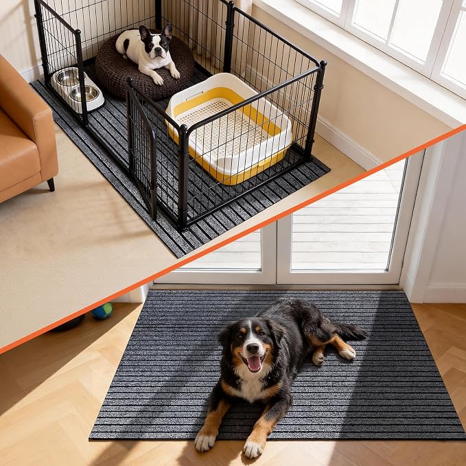 49" X 28" Mat for Under Dog Crate，Pad Dog Crate Mat Liner Floor Protector Washable Absorb Non-Slip Waterproof for Kennel Training, Protects Floors Easy Clean Cuttable (28 * 49inch)