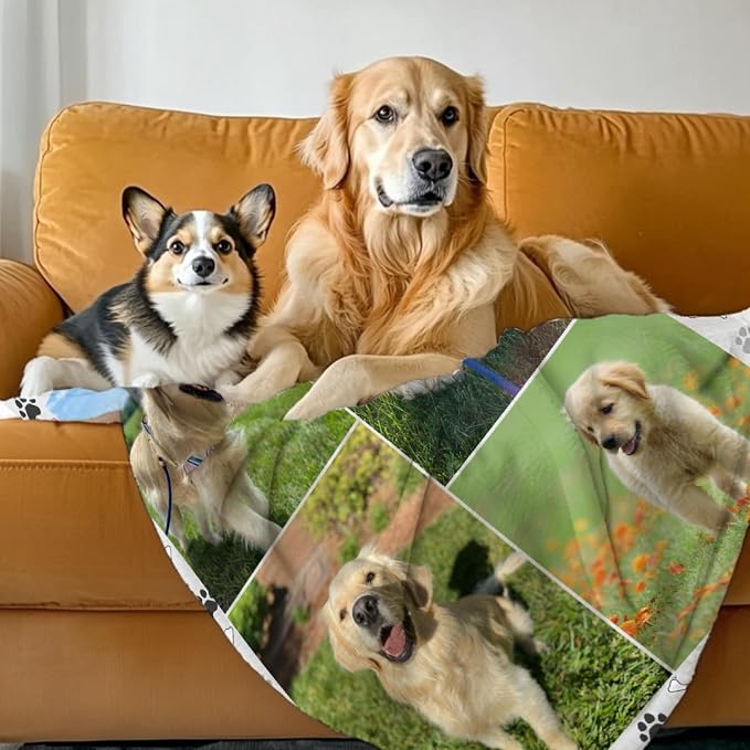 Custom Dog Blankets with Pictures, Personalized Name Blanket for Pets, Customized Pet Photo Throw,The Lightweight Blanket All-Season 40"x30"for Pet