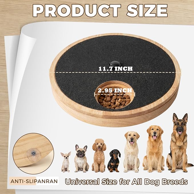 Dog Nail Scratch Board with Treat Box, Stress-Free Nail File Toy | Stress-Free Grooming, Replaceable Sandpaper, Treat Dispensing, Heavy-Duty, Anti-Slip, Pine Wood, All Dogs