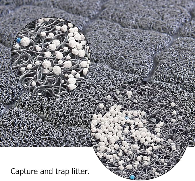 unipaws Cat Litter Trapping Mat, Litter Box Scatter Control Pad | Litter Free Floors and Urine Waterproof, Gentle on Paws, No Phthalate