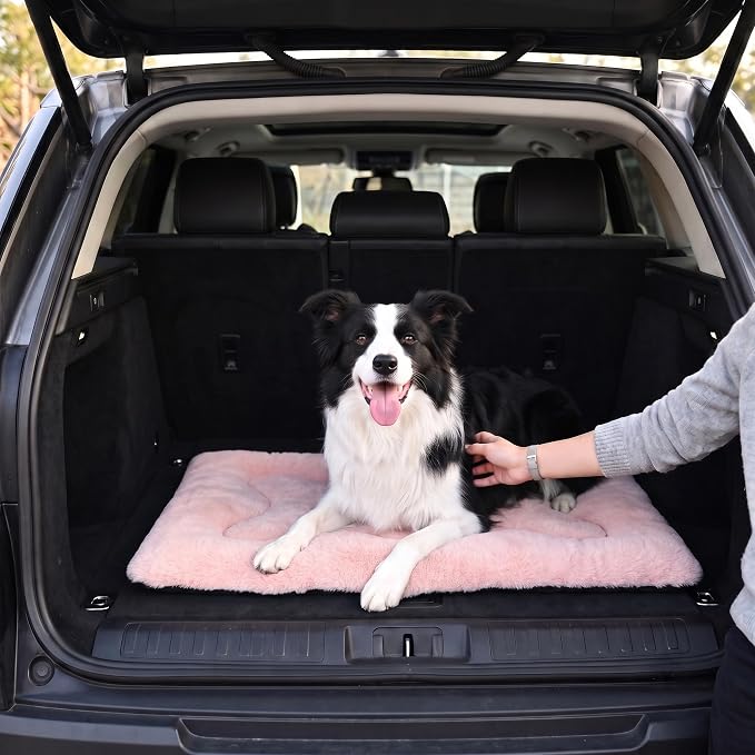 Dog Bed 36" for Metal Crate Pad,Washable Sleeping Mat for Medium/Large Pets | Soft faux rabbit fur, non-slip,machine wash/dry, plush cushioning, for crates, floors & travel, multiple sizes for all breeds