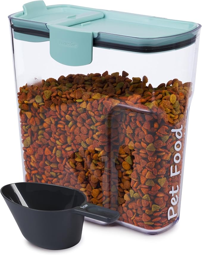 ProKeeper by Progressive Pet Food Storage Collection – Airtight Containers for Dog and Cat Food & Treats – Silicone Seal, Stackable, Dishwasher Safe (4.5 Quart Pet Food Pour & Store)