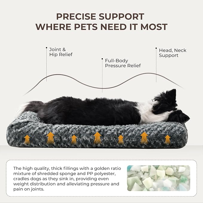 Double-Sided Dog Bed Medium Size Dog, Washable Dog Crate Beds, Thick Supportive Pet Sleeping Mat, Reversible Dogs Pillow Weight Up to 35 lbs, 30x20, Dark Grey
