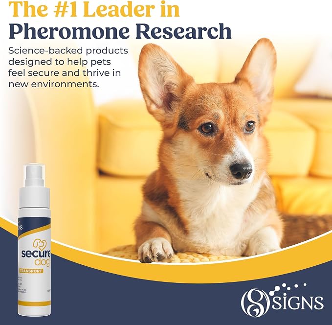 SIGNS SecureDog Transport, Water Based Calming Travel Spray, Naturally Supports Calm and Wellbeing Helping Relieve Any Feeling of Anxiety or Stress