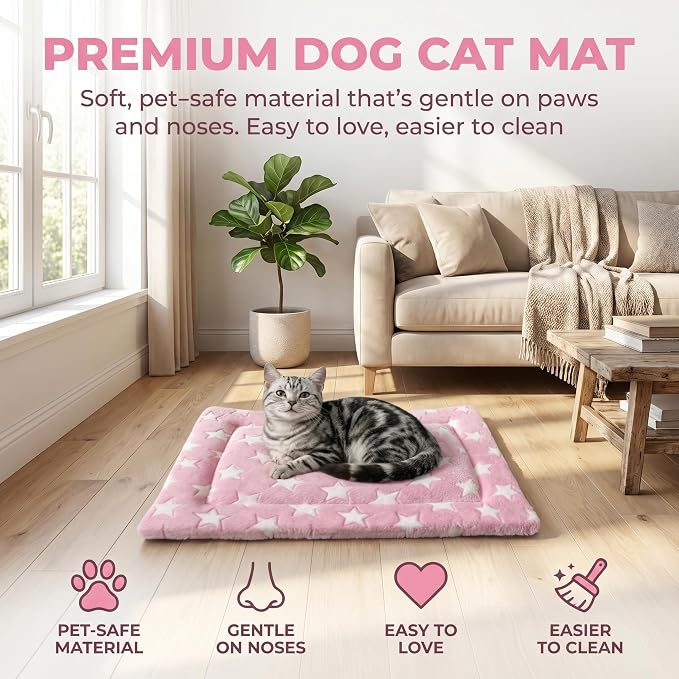 Cat & Dog Bed Mat - Reversible Dog Crate Bed Mats, Soft & Breathable Kennel Pad, Durable Crate Bed for Extra Small Dogs & Cats