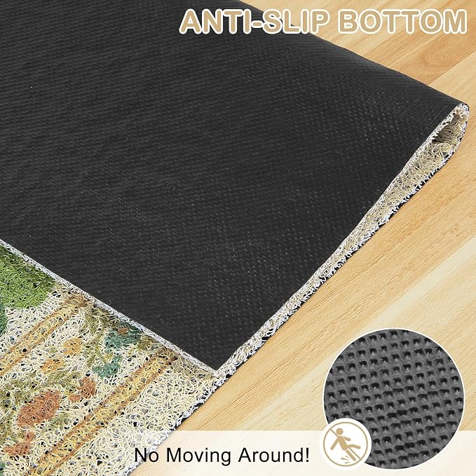 Unicorn Catcher 24"x15" Cat Litter Mat Non-Slip Washable Litter Box Mat | High-Density PVC Litter Catcher Mat Efficiently Traps Scattered Litter From Paws To Keep Floors Clean