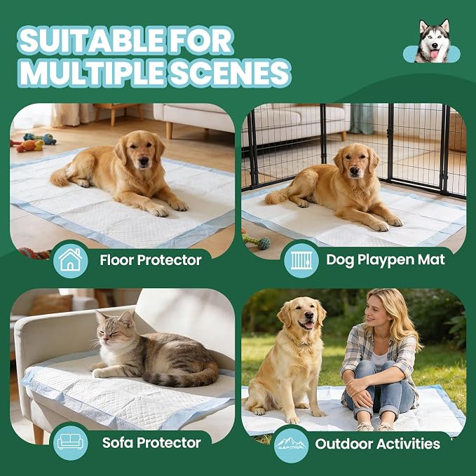IMMCUTE 50 Pack Dog Pee Pads, 30"x36" Great Value Puppy Pads XL, Pee Pads for Dogs Cats Extra Large, Wee Wee Pads for Potty Training, Disposable Doggie Pads Super Absorbent & Leak-Proof