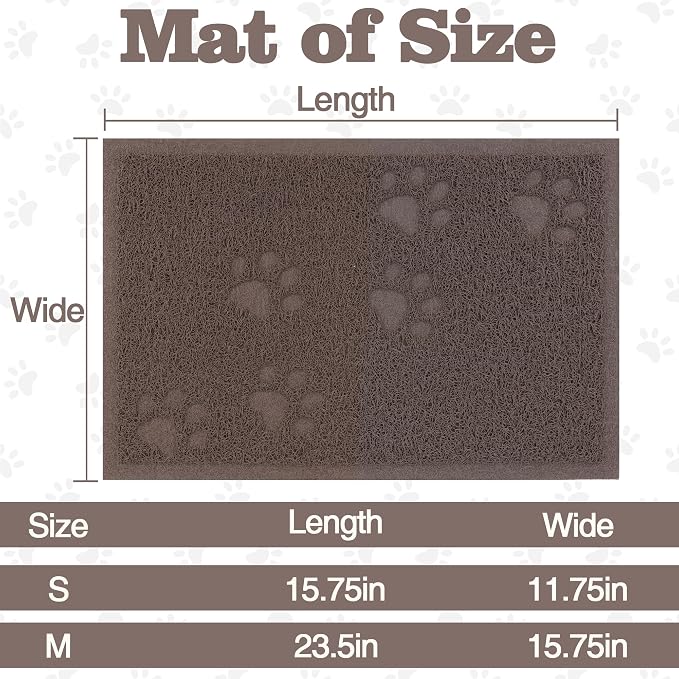 Darkyazi Cat Litter Box Mat for Floor Litter Trapping Mat Non-Slip Backing, Scatter Control, Easy Clean, Water Resistant, Soft on Paws (15.75" x 11.75",Coffee)