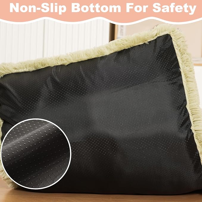 Bedfolks Waterproof Dog Crate Bed, Plush Large Dog Pad, 41"x27", Sage Green | Faux Fur Plush Cover, Zippered Removable Washable Outer, Waterproof Inner Lining, Non-Slip Base, Crate Pad and Dog Pillow