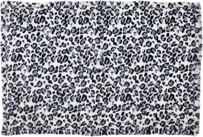 Furhaven ThermaNAP Self-Warming Cat Bed for Indoor Cats & Large/Medium Dogs, Washable & Reflects Body Heat - Quilted Faux Fur Reflective Bed Mat - Snow Leopard, Large (Pack of 3)