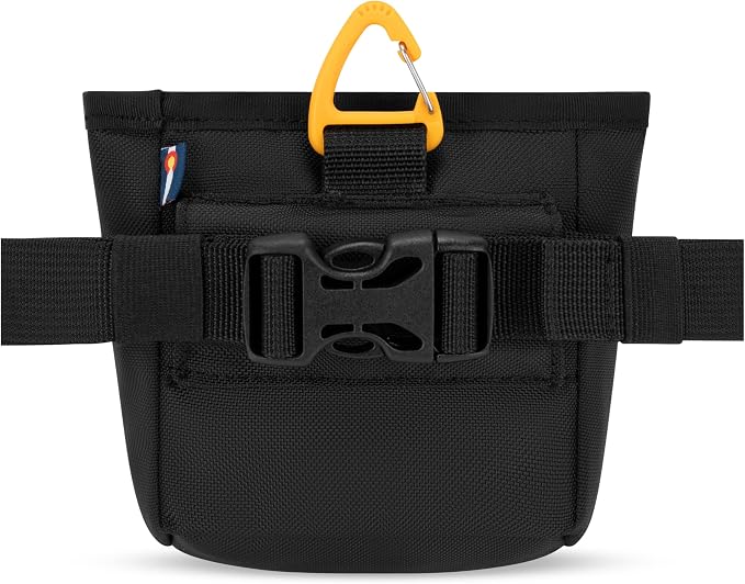 Goodie Treat Bag, Dog Treat Training Pouch | Magnetic Closure | 3 Ways to Wear | Hands-Free Waist Belt | Water-Resistant Recycled Vegan Fabric (Raven S'25)