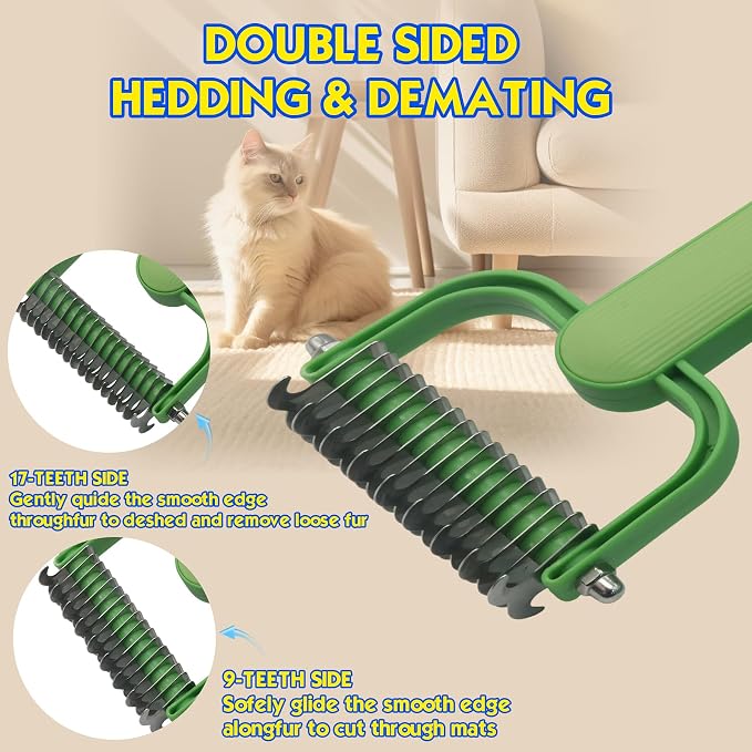 2 Pcs Pet Hair Removal Gloves for Cat Dog Electrostatic Magic Brush & Comb | Upgrade thickened five-finger design, hair remover comb for carpet clothing laundry sofa, magic lint remover for grooming