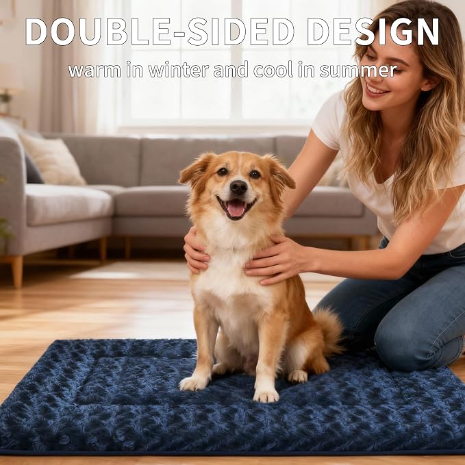 Dog Bed Mat - Comfortable Kennel Pad, Multi-Purpose Crate Bed for Dogs & Cats, Soft Support