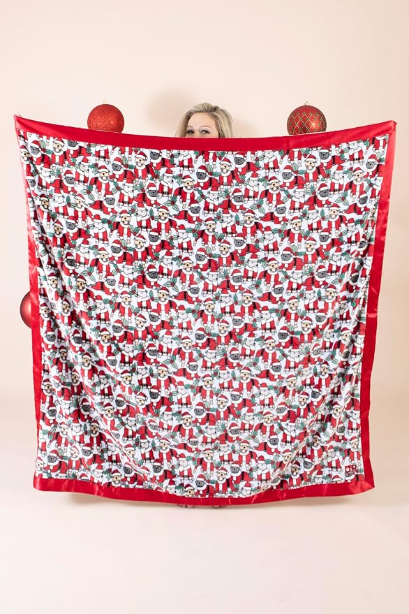 Darren & Phillip Santa Paws Blanket - Ultra-Soft Blankets Made with Plush Fleece - Perfect as a Dog Bed Blanket or for Cuddling with Your Pup - Ultra-Snuggly Blankets for Dogs & Humans