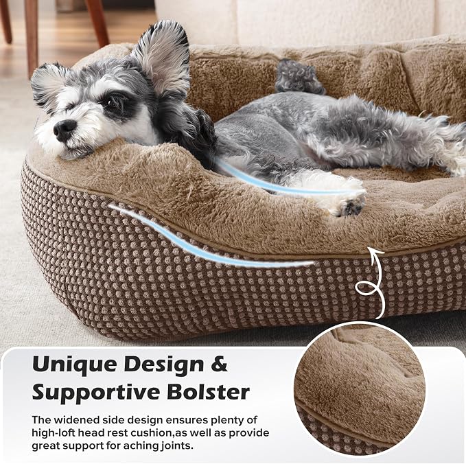 INVENHO Large Dog Beds Large Sized Dog, Washable Orthopedic Warming Soft Sleeping Durable with Anti-Slip Bottom