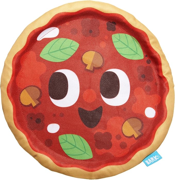 Barkbox Signore Pizza Face Dog Toy | Fluff-Free Crinkle Pizza Toy with T-Shirt Rope | Durable Dog Toys Dogs & Puppy Essentials