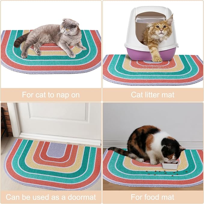 Unicorn Catcher 40"x30" Cat Litter Mat, Non-Slip Trapping Mat for Cats | PVC Mesh Litter Trapping Mat With A Non-Slip Backing Designed To Keep Floors Clean For Indoor Cats