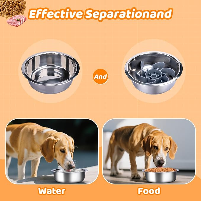 Elevated Adjustable Dog Bowl Feeding Stand, 3 Heights and Tiled Ajudst, Compatible with Moost Feeding Bowls, Great for Medium Large Dogs(Dog Food Bowl Stand 2 Pack)
