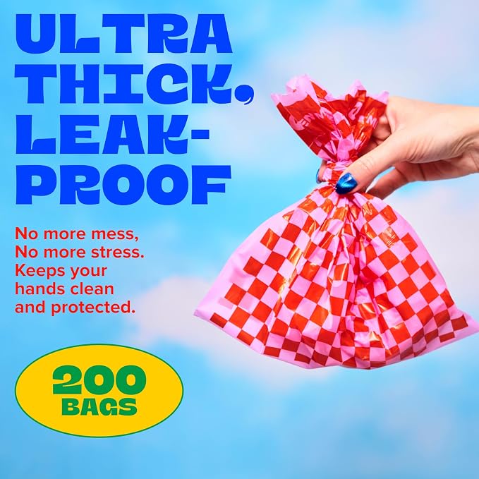 Poop Bags for Dogs 200 Count - 14" Extra Long Leak-Resistant Waste Bag Tissue Box - Unscented Extra Thick Poop Bag, Easy to Tear Dog Bags for Poop - Convenient Dispenser Box
