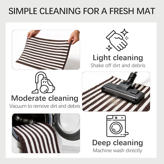 Dog Door Mat for Muddy Paws - Absorbent Quick-Dry Non-Slip Washable Chenille Pet Rug, Indoor Entryway Mat for Front Door & Crate (Brown, 30" L*18" W)