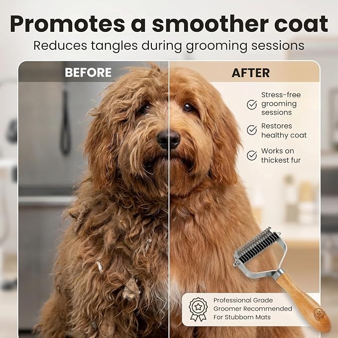 We Love Doodles Large Slicker Brush for Dogs & Dog Dematting Comb - Easily Remove Dog Tangles