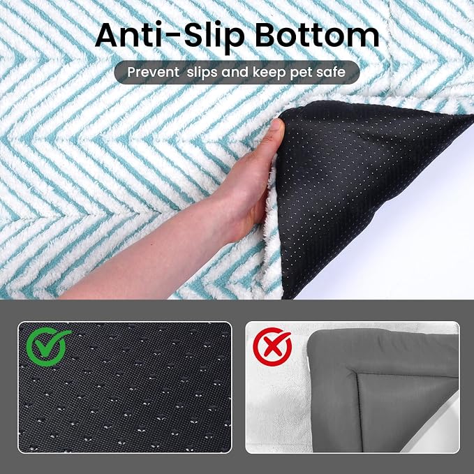 Mora Pets Cat Beds for Indoor Cats Washable Cat Mat Bed Flat Dog Crate Pad | Ultra Soft Cat Bed for Carrier, Puppy Crate Pad for Dog Cages Cozy Sleeping Liner, Small Cat Pillow Cushion Anti Slip 22 x 13