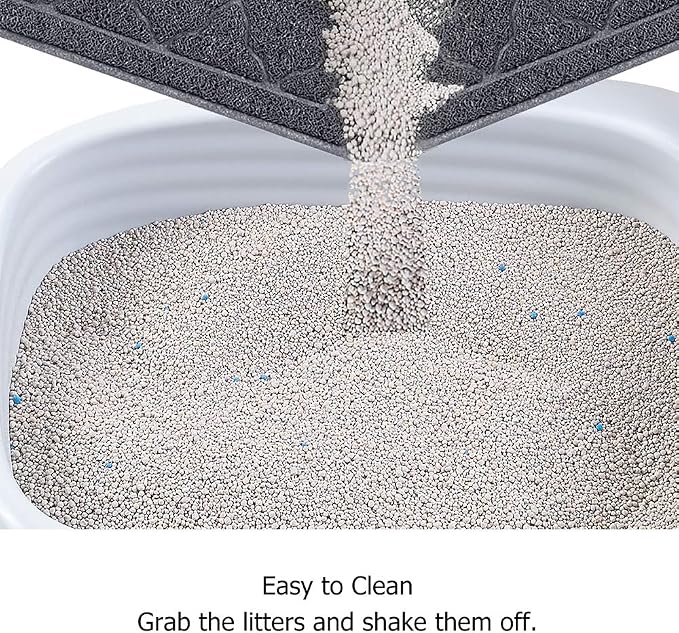 unipaws Cat Litter Trapping Mat, Litter Box Scatter Control Pad | Litter Free Floors and Urine Waterproof, Gentle on Paws, No Phthalate
