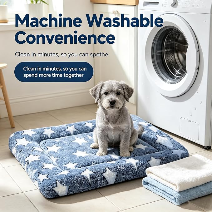 Dog Bed Mat - Soft Crate Pad for Kennel, Durable Pet Bed for Small Dogs & Cats - Comfort Support for Pet Crate, Cage, House